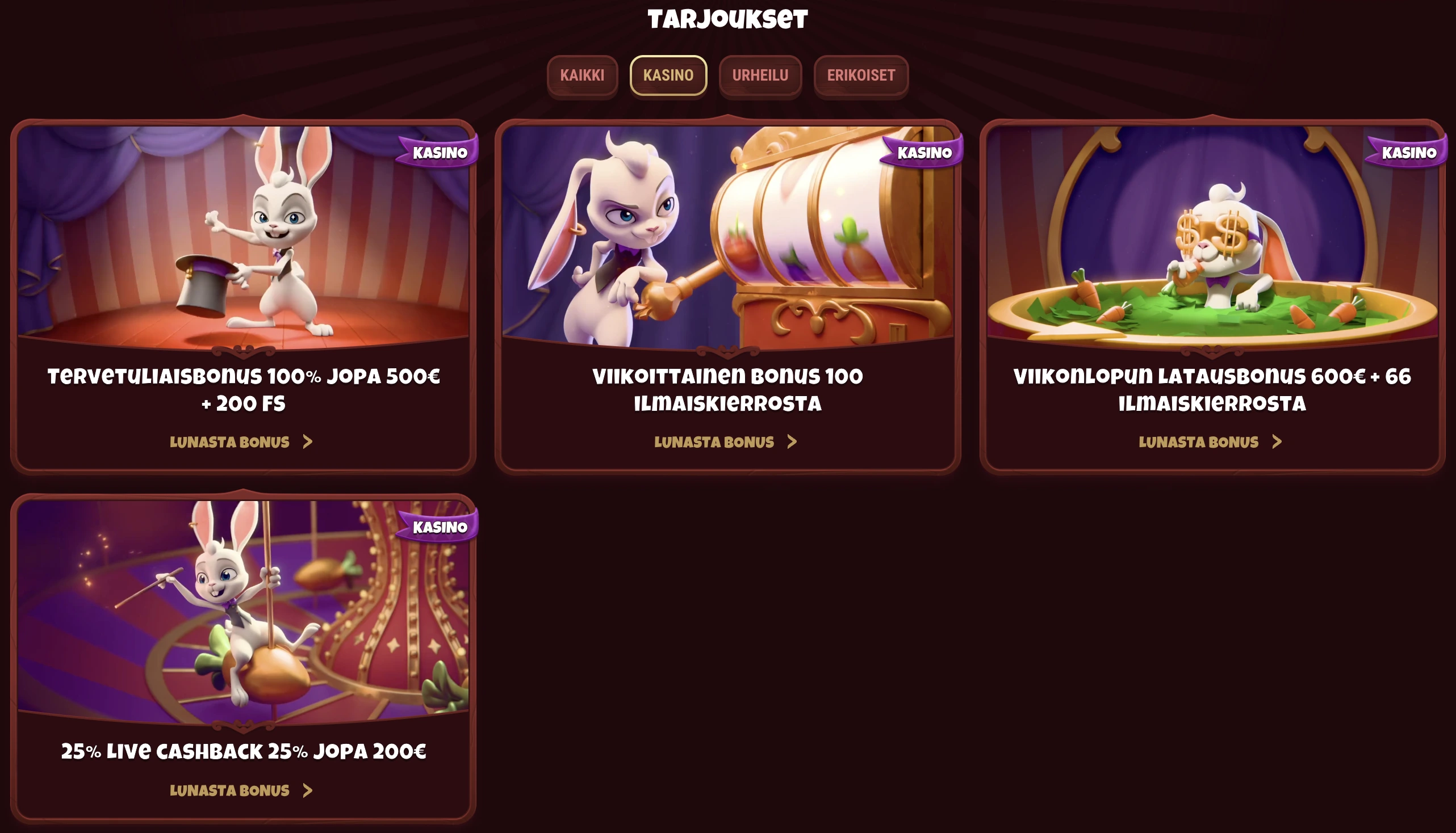 Magius Casino bonukset